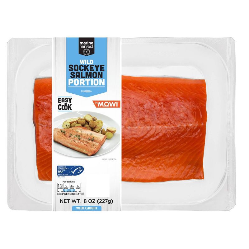 slide 1 of 3, Marine Harvest by MOWI Wild Sockeye Salmon Portion - 8oz, 8 oz