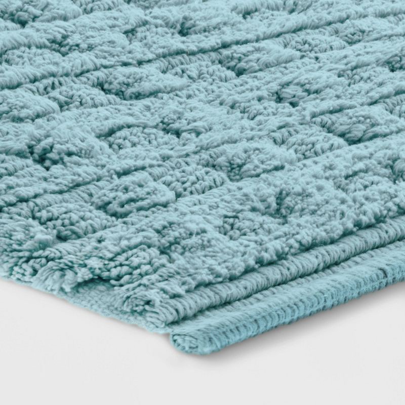 Woven Textured Aqua Bath Rug Aqua - Opalhouse™