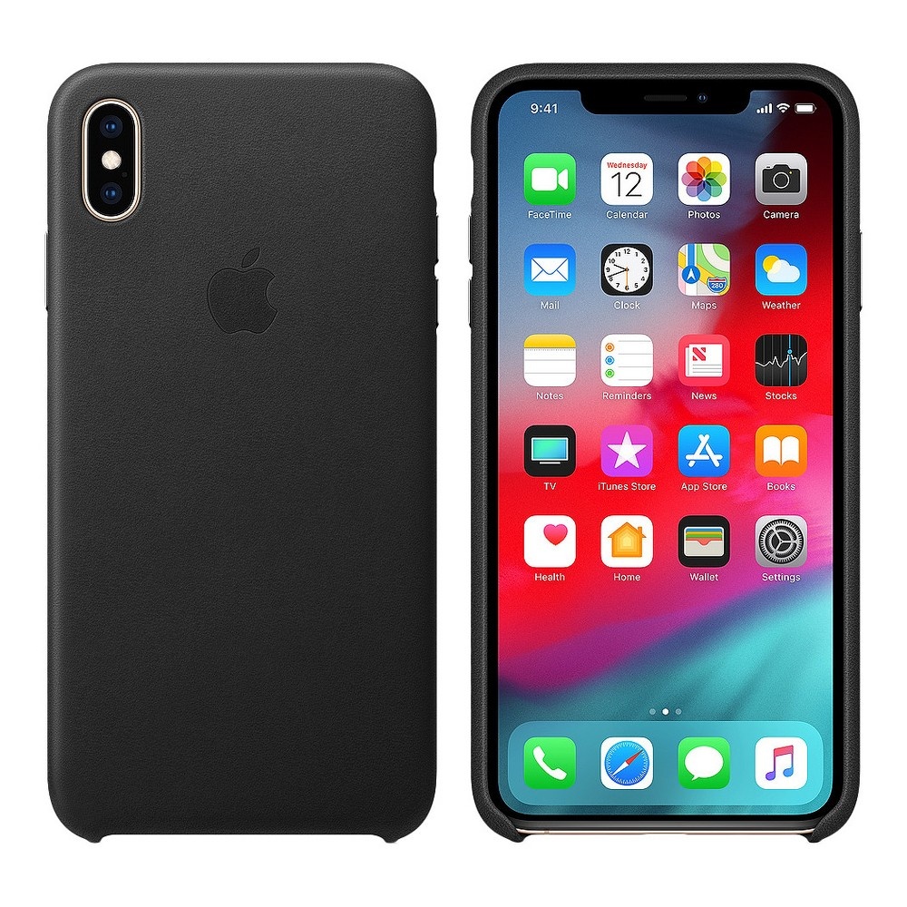 slide 3 of 3, Apple iPhone XS Max Leather - Black, 1 ct