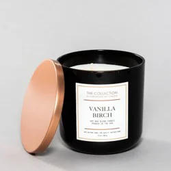 2-Wick Black Glass Vanilla Birch Lidded Jar Candle 12oz - The Collection by Chesapeake Bay Candle: Soy Blend, Essential Oils, 35h Burn