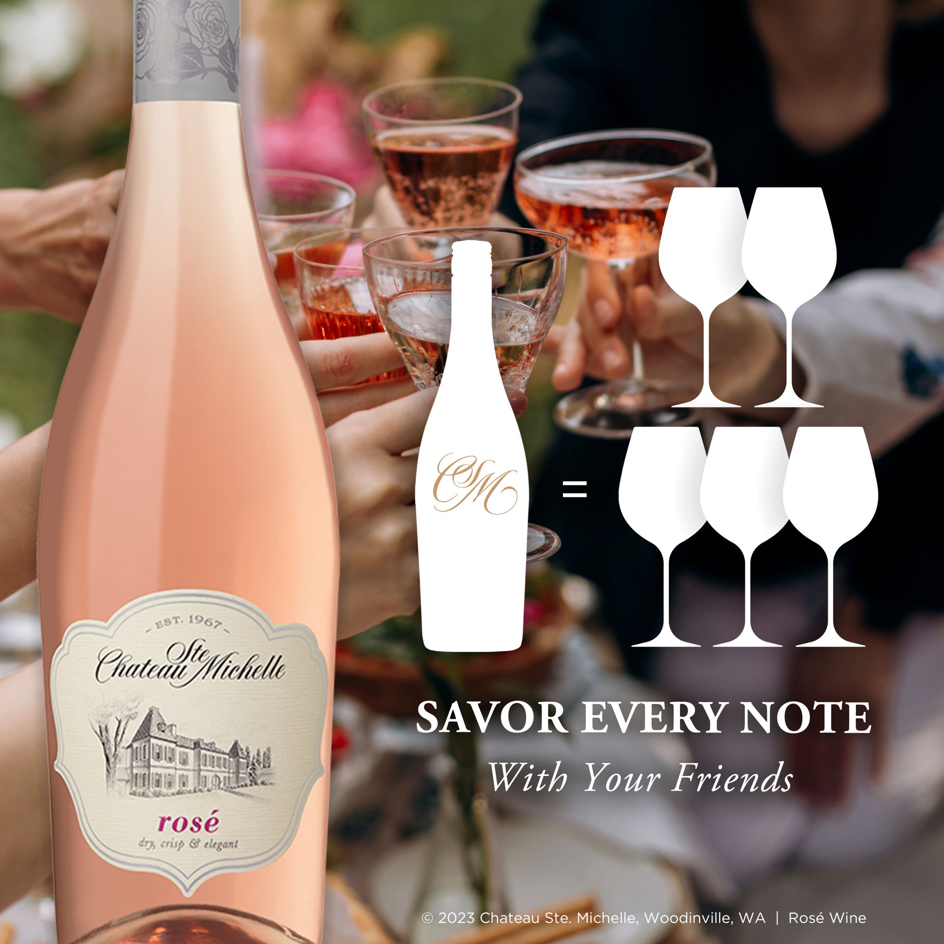 slide 8 of 8, Chateau Ste. Michelle Columbia Valley Rosé Wine, 750 mL Bottle, 750 ml