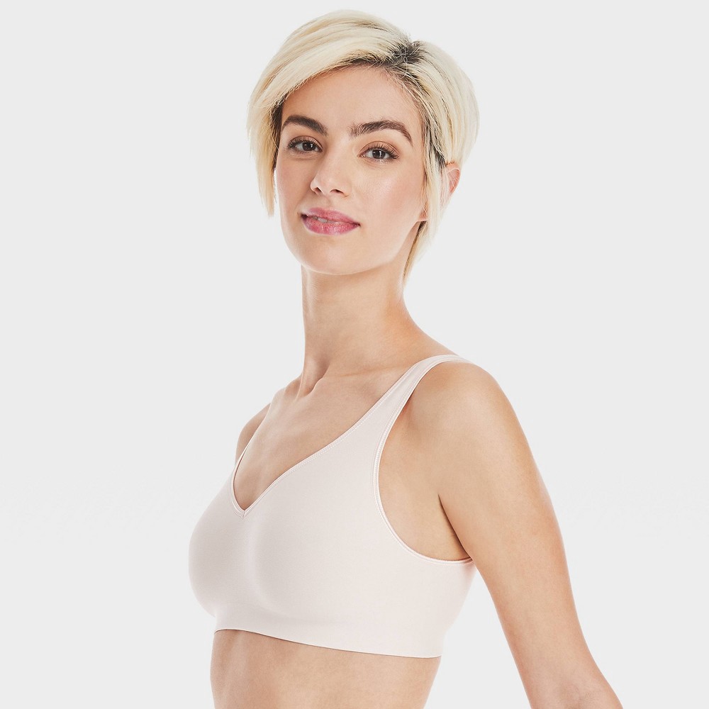 slide 2 of 3, Hanes Women's Full Coverage SmoothTec Band Unlined Wireless Bra - Light Buff XL, 1 ct