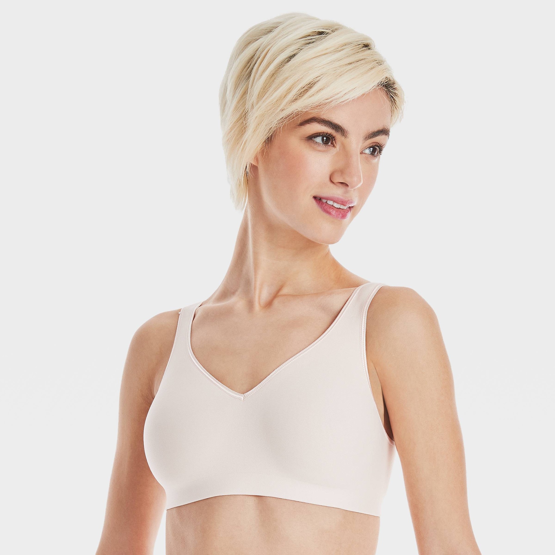 Hanes Women's Full Coverage SmoothTec Band Unlined Wireless Bra - Light  Buff S 1 ct