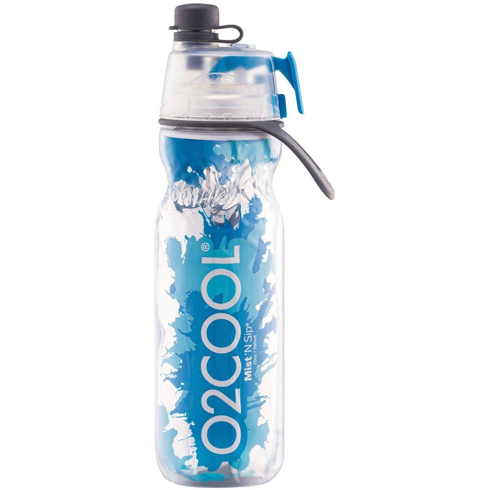 slide 2 of 5, O2Cool Mist'N Sip Locking Lid Water Bottle - Blue Splash, 20 oz