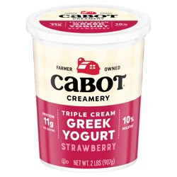 Cabot Creamery Triple Cream Strawberry Greek Yogurt 2 lb