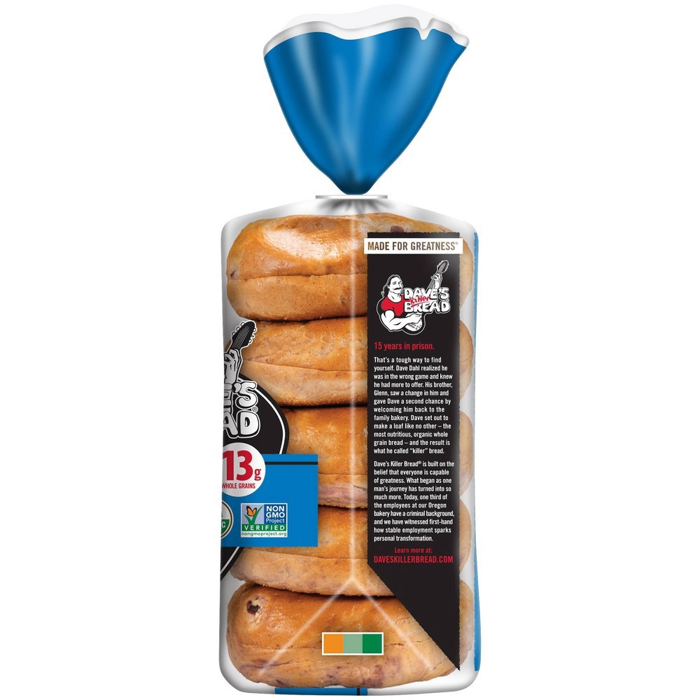Dave's Killer Bread® Boomin' Berry® Organic Bagels 16.75 oz. Bag 16.75
