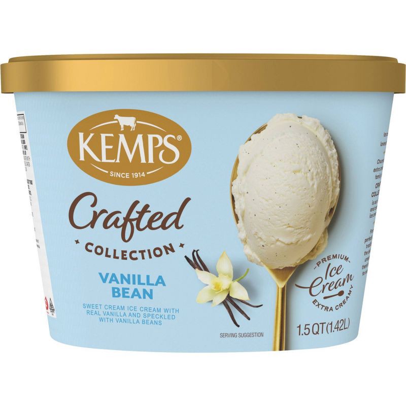 slide 2 of 8, Kemps Crafted Collection Vanilla Bean Ice Cream - 1.5qt, 48 oz
