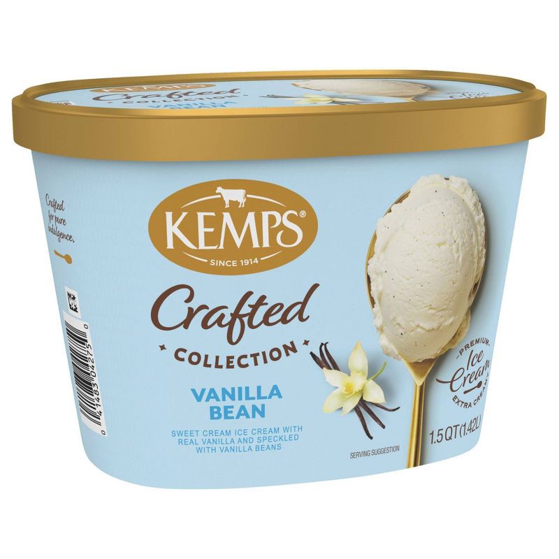 slide 3 of 8, Kemps Crafted Collection Vanilla Bean Ice Cream - 1.5qt, 48 oz