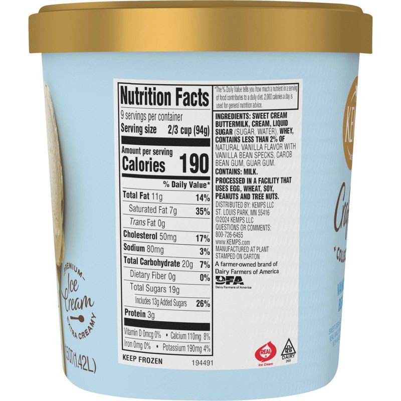 slide 6 of 8, Kemps Crafted Collection Vanilla Bean Ice Cream - 1.5qt, 48 oz