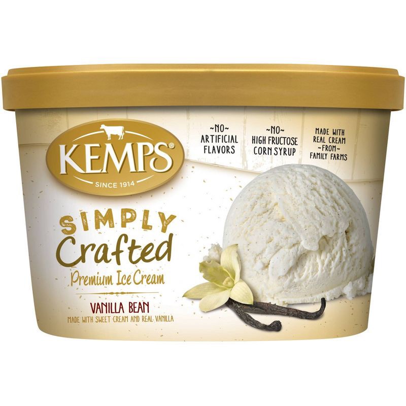 slide 1 of 5, Kemps Simply Crafted Vanilla Bean Ice Cream 48oz, 48 oz