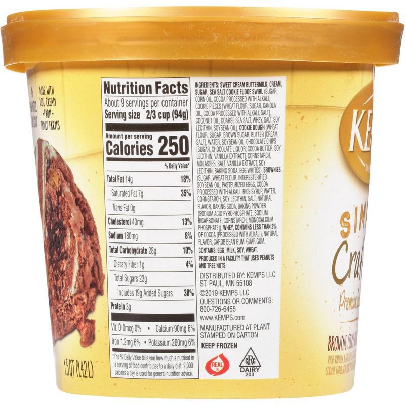 slide 2 of 5, Kemps Simply Crafted Brownie Cookie Dough Delight Ice Cream - 48oz, 48 oz