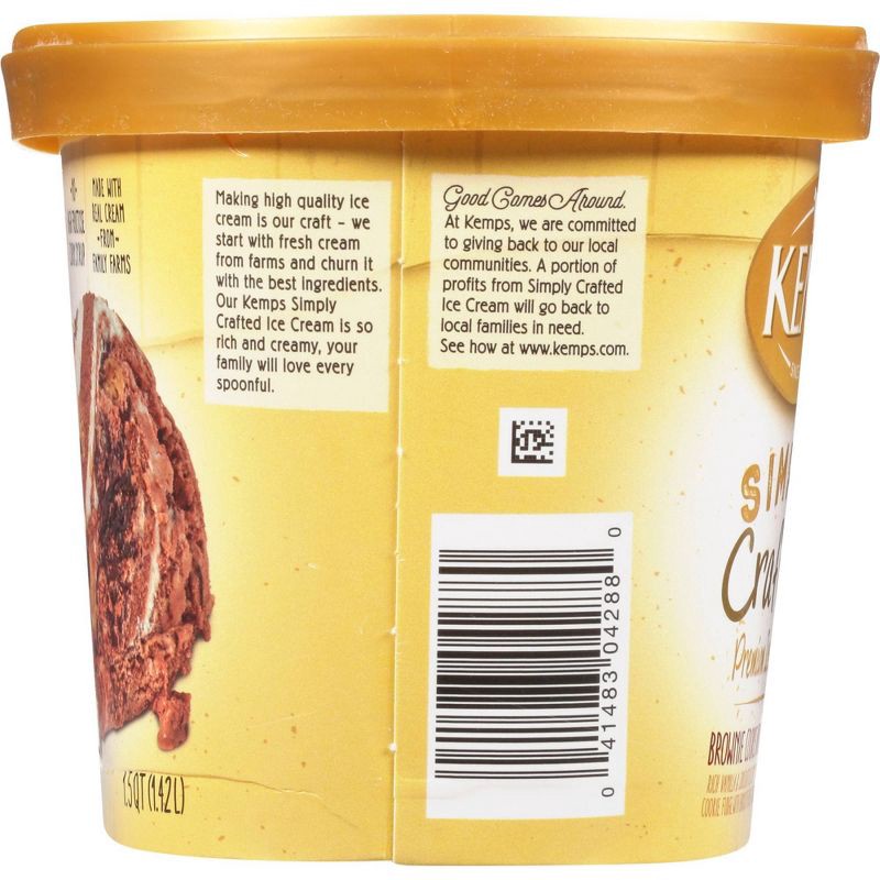 slide 3 of 5, Kemps Simply Crafted Brownie Cookie Dough Delight Ice Cream - 48oz, 48 oz