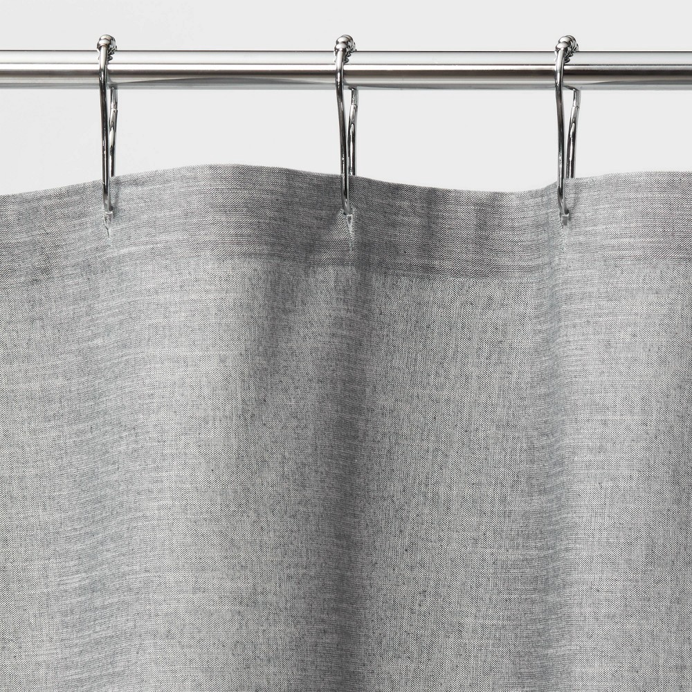 slide 3 of 4, Embroidered Shower Curtain Gray - Threshold, 1 ct