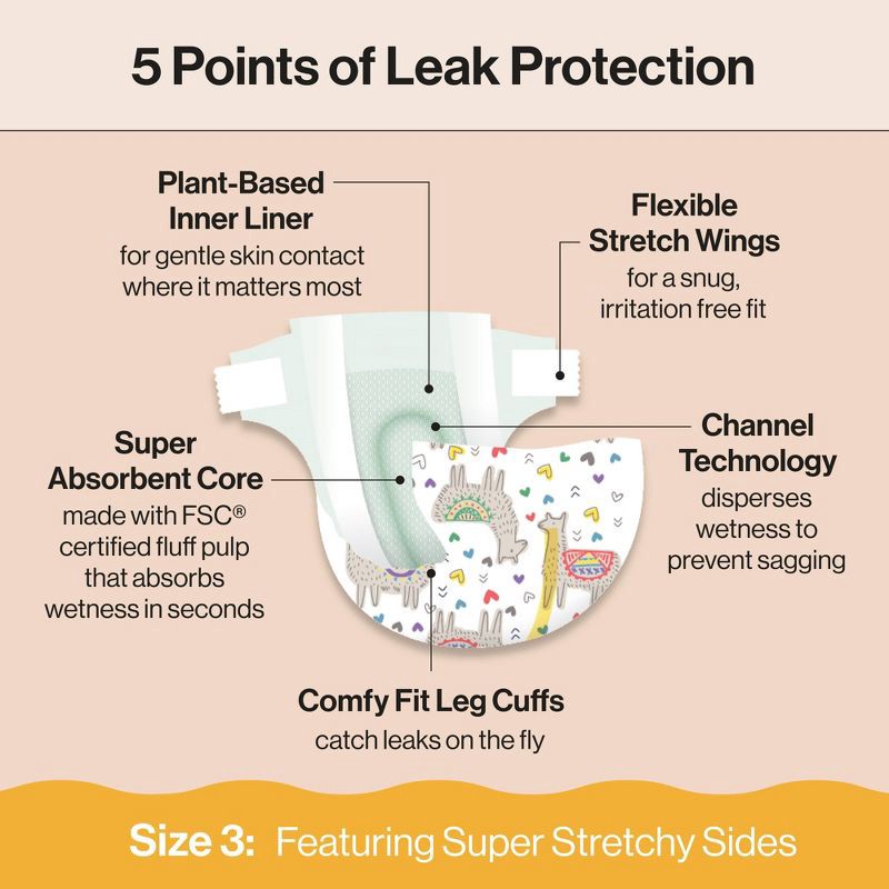 slide 3 of 9, The Honest Company Clean Conscious Diapers - Four Print Pack - Size 3 - 120 ct, 3 pk; 120 ct