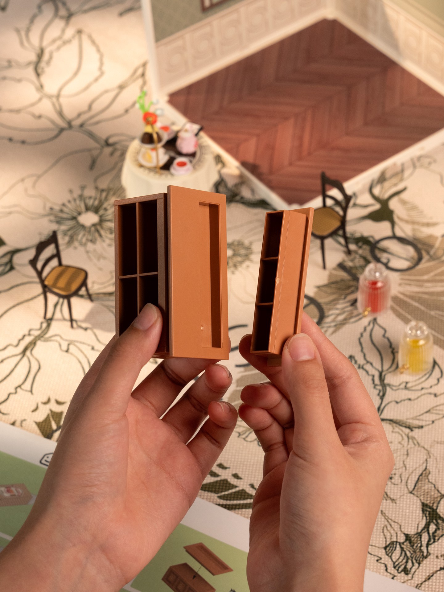 slide 2 of 7, Robotime Rolife Super Creator Sweet Sips Tea Diy Miniature Kit, 5.98 in x 6.93 in x 6.42 in