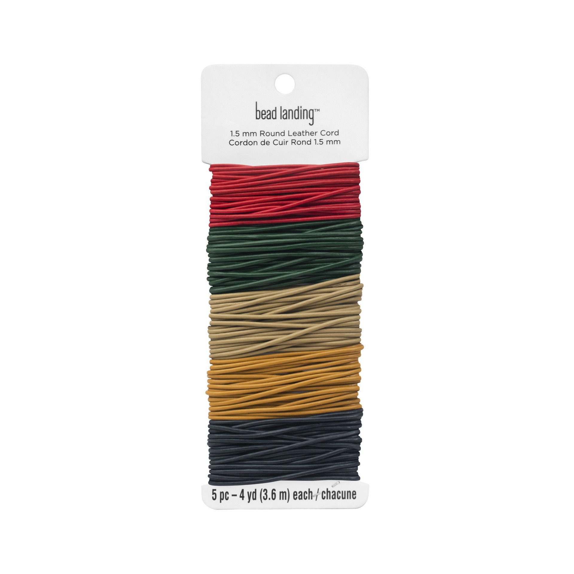 slide 3 of 4, 1.5mm Dark Round Leather Cord Assortment By Bead Landing, 1.5mm