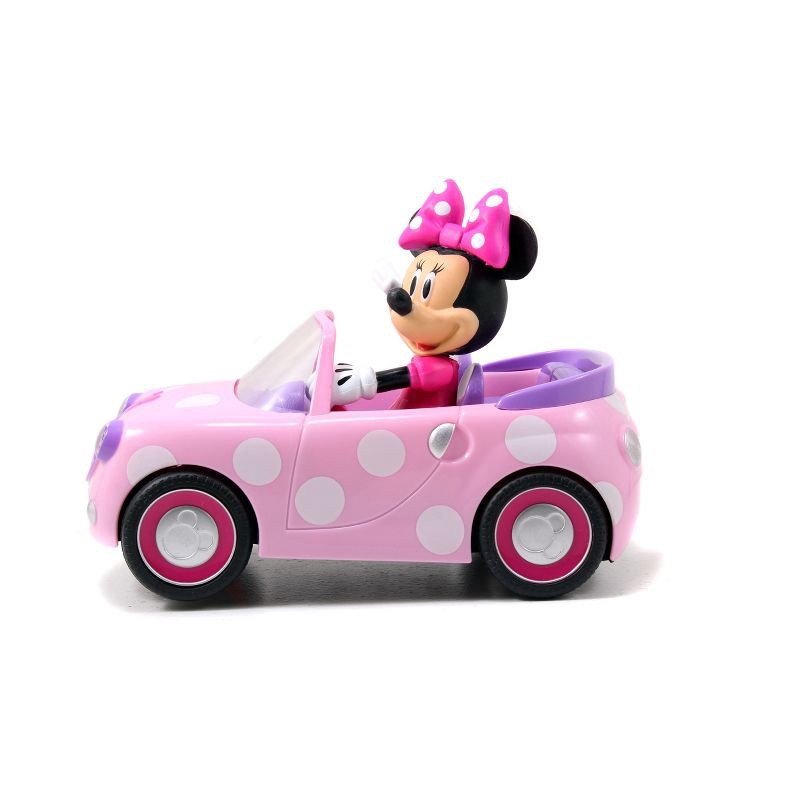 slide 4 of 5, Jada Toys Disney Junior RC Minnie Bowtique Roadster Remote Control Vehicle 7" Pink with White Polka Dots, 1 ct