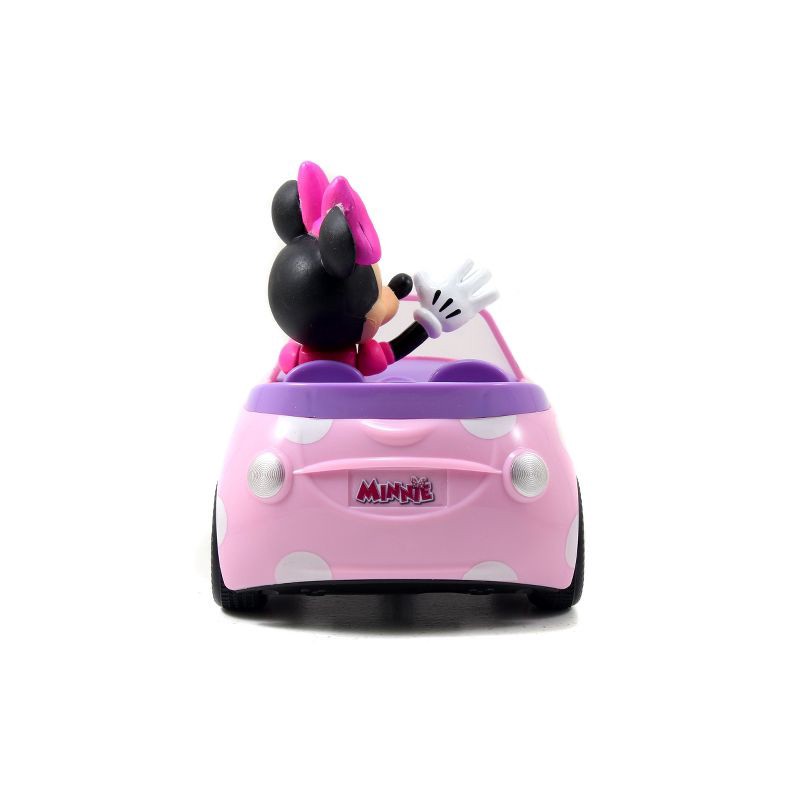 slide 5 of 5, Jada Toys Disney Junior RC Minnie Bowtique Roadster Remote Control Vehicle 7" Pink with White Polka Dots, 1 ct