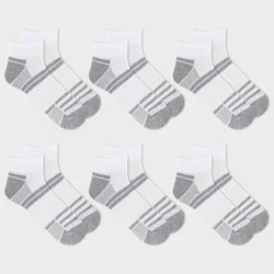 Fruit of the Loom Men's 6pk Breathable Performance Ankle Socks - White 6-12