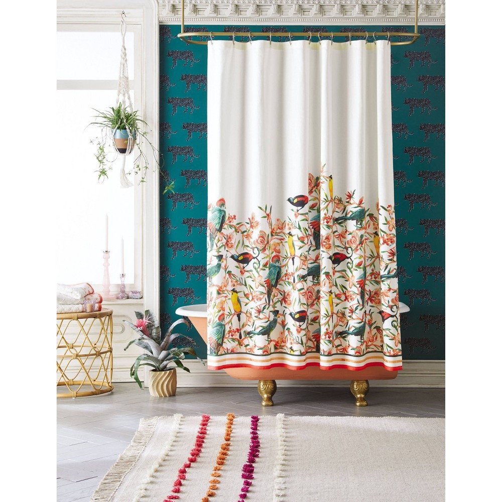 Flora/Bird Shower Curtain Opalhouse 1 ct Shipt