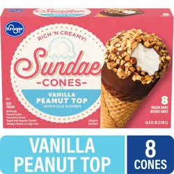 Kroger Fun Days Sundaes Vanilla Nut Cones