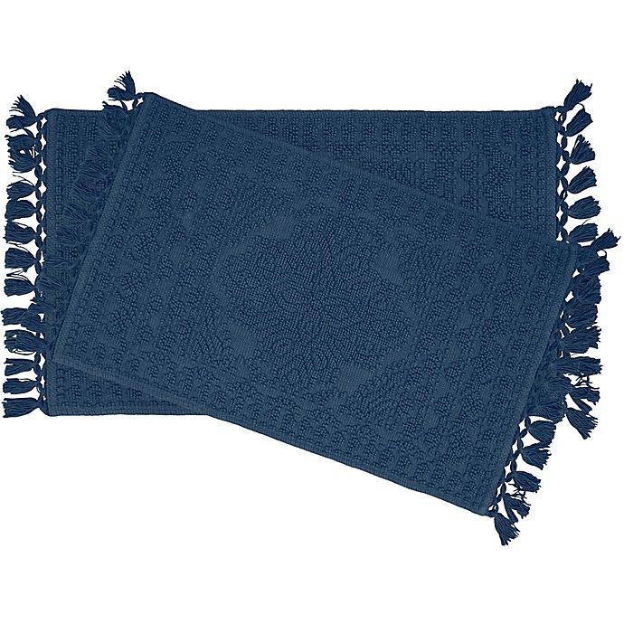 slide 1 of 1, French Connection Nellore Bath Rug Set - Navy, 2 ct