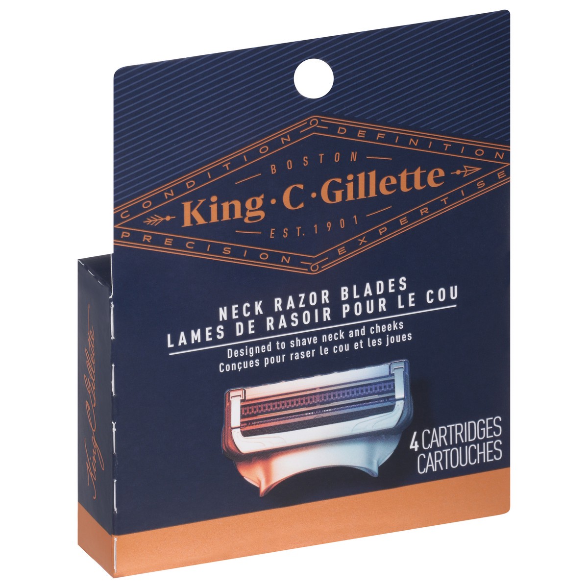 slide 2 of 9, King C Gillette Neck Razor Blades 4 ea, 4 ct