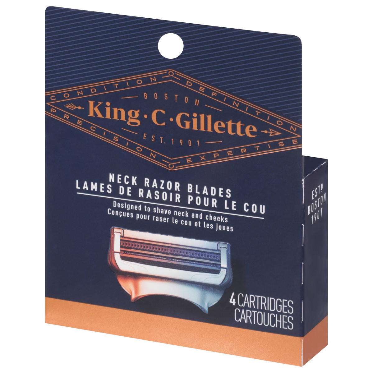 slide 3 of 9, King C Gillette Neck Razor Blades 4 ea, 4 ct