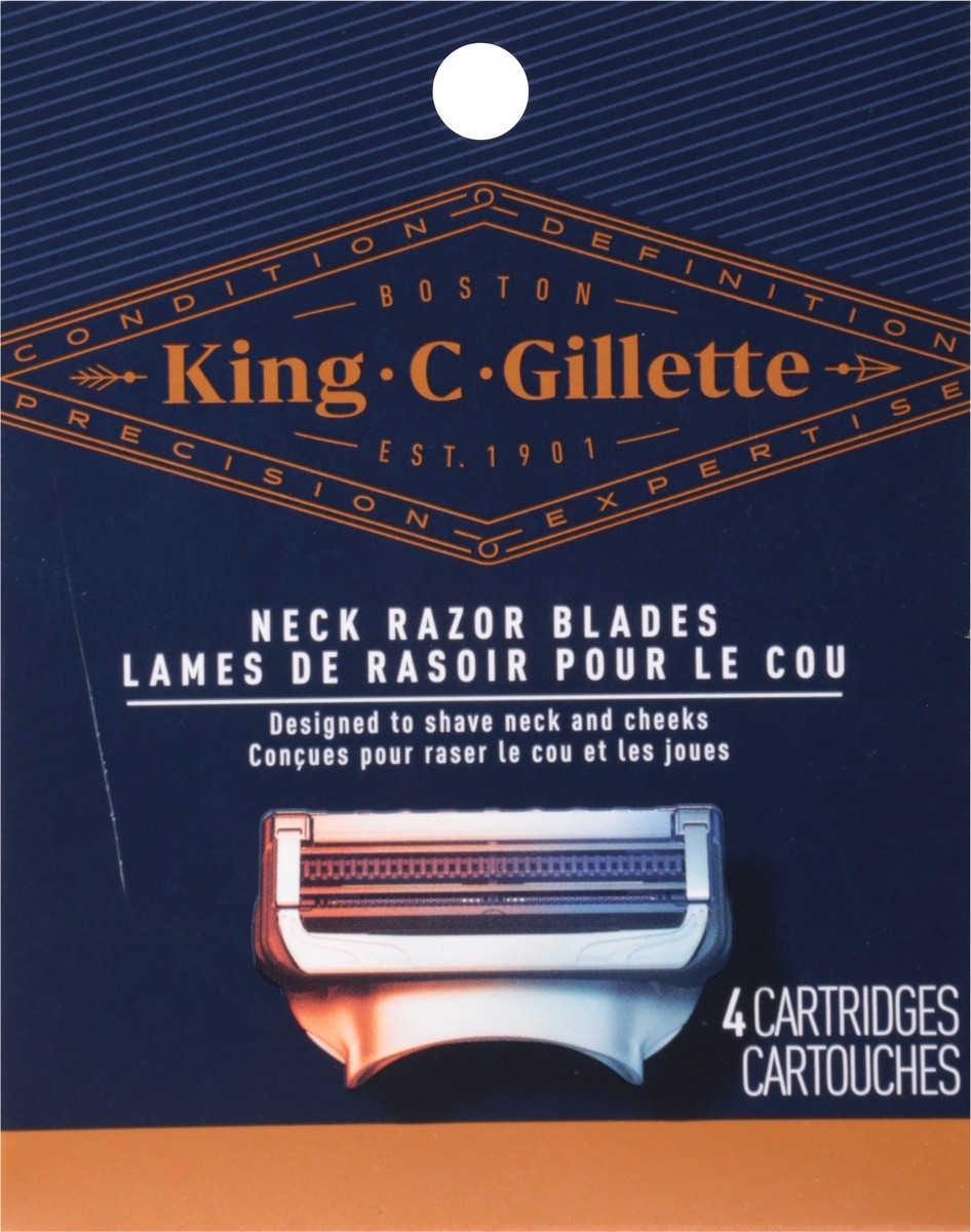 slide 6 of 9, King C Gillette Neck Razor Blades 4 ea, 4 ct