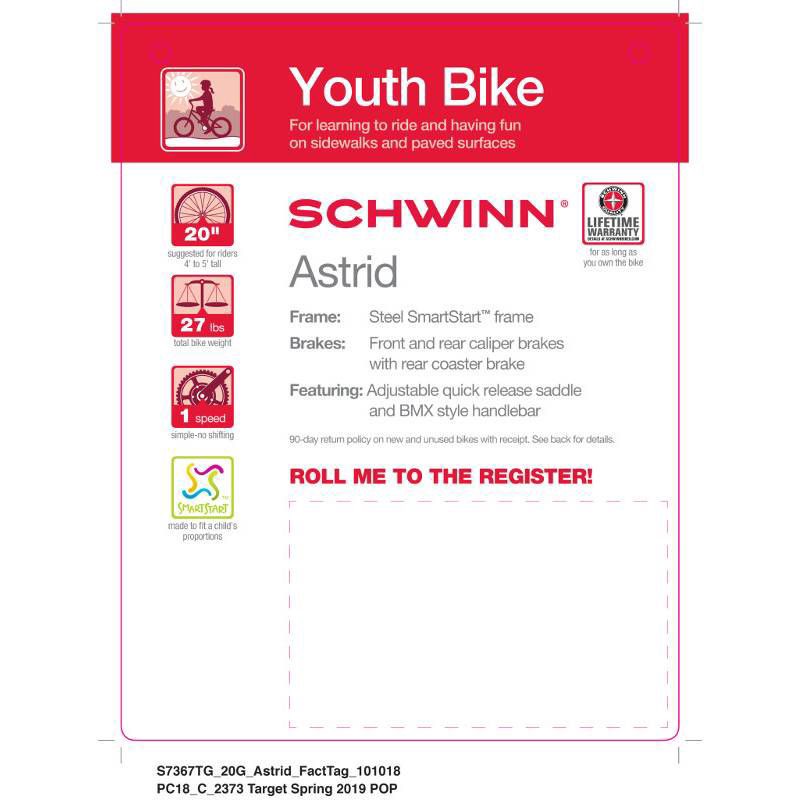 slide 8 of 8, Schwinn Astrid 20" Kids' Bike - Gray, 1 ct