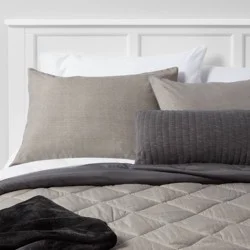 5pc Full/Queen Solid Microfiber Reversible Decorative Bed Set with Throw Gray - Room Essentials