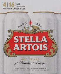 Stella Artois Lager Beer 4 - 16 fl oz Cans