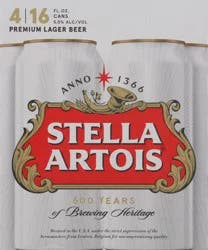 Stella Artois Lager Beer 4 - 16 fl oz Cans