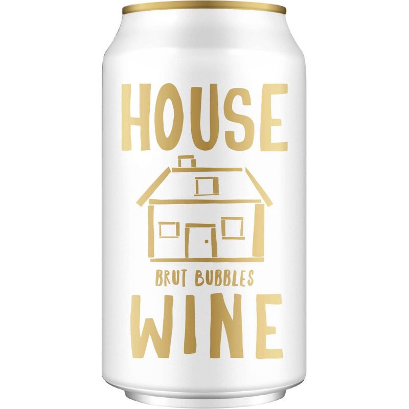 slide 1 of 5, House Wine Brut Bubbles Sparkling White Wine - 355ml Can, 355 ml