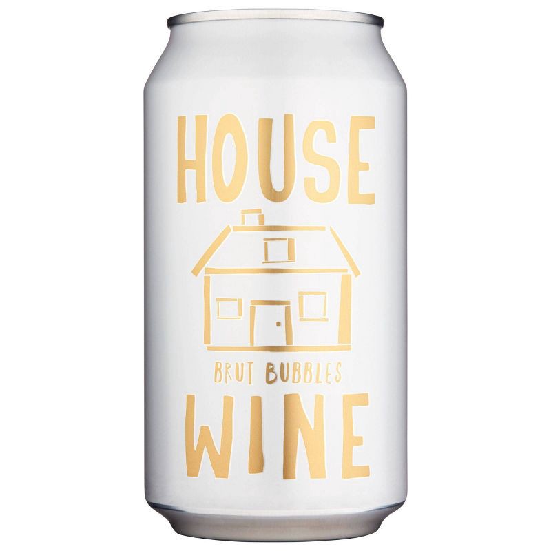 slide 1 of 5, House Wine Brut Bubbles Sparkling White Wine - 355ml Can, 355 ml