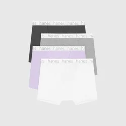 Hanes Premium Women's 4pk Boxer Briefs, Boyfriend Mid-Thigh Stretch-Cotton Underwear - Colors May Vary M