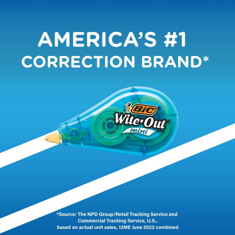 slide 5 of 8, 3pk Wite-Out Correction Tape Mini White - BIC, 3 ct