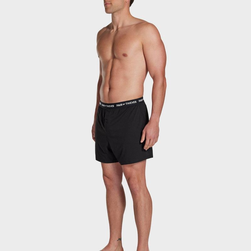 slide 2 of 6, Pair of Thieves Men's Super Soft Boxer Shorts - Black S: Lightweight Jersey Fabric, Mid Rise, Moisture Wicking, 1 ct