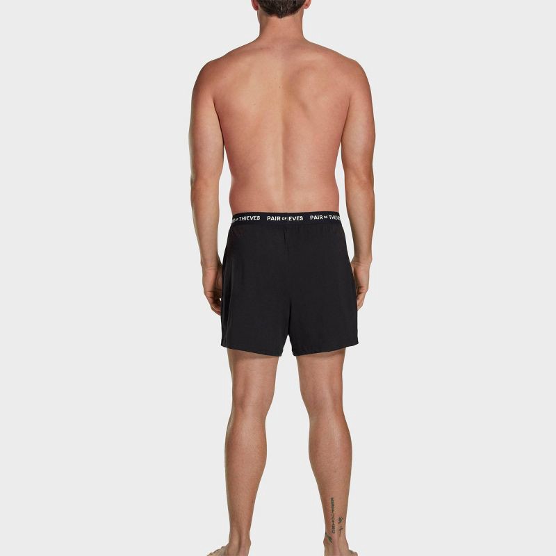 slide 3 of 6, Pair of Thieves Men's Super Soft Boxer Shorts - Black S: Lightweight Jersey Fabric, Mid Rise, Moisture Wicking, 1 ct