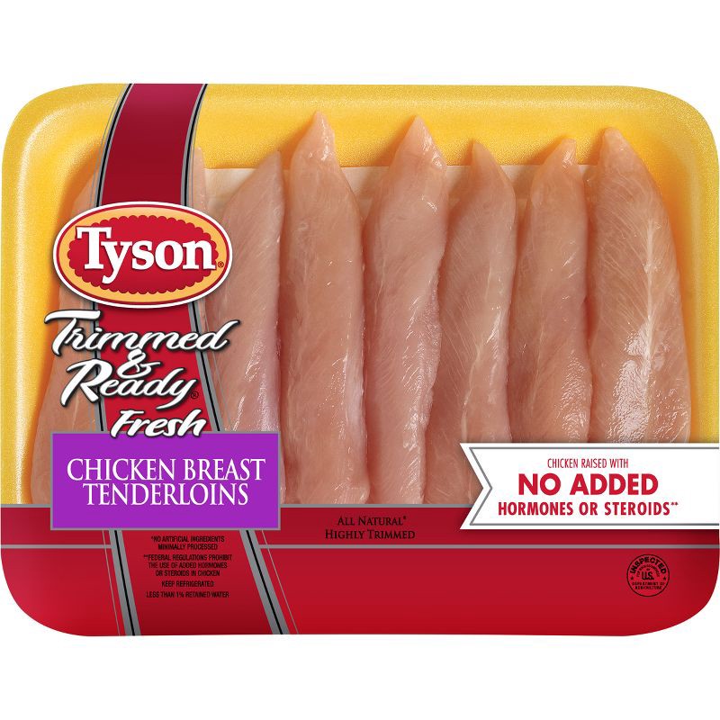 slide 1 of 5, Tyson Trimmed & Ready Chicken Tenderloins - 1.25-2.1 lbs - price per lb, per lb