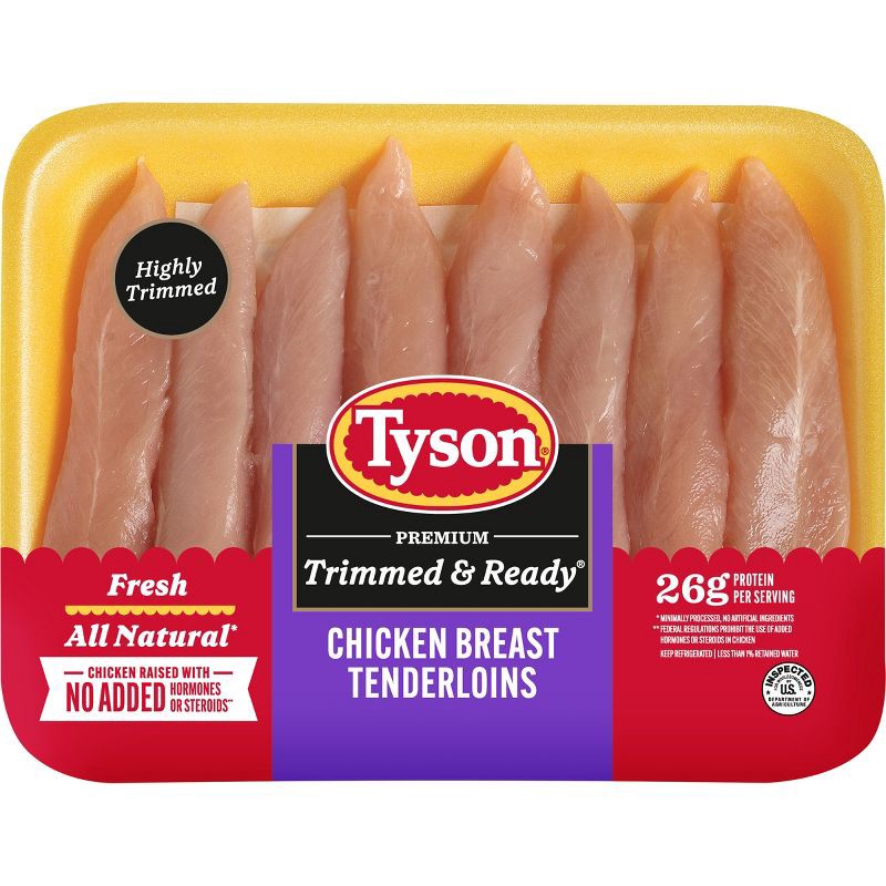 slide 1 of 4, Tyson Trimmed & Ready Chicken Tenderloins - 1.25-2.1 lbs - price per lb, per lb