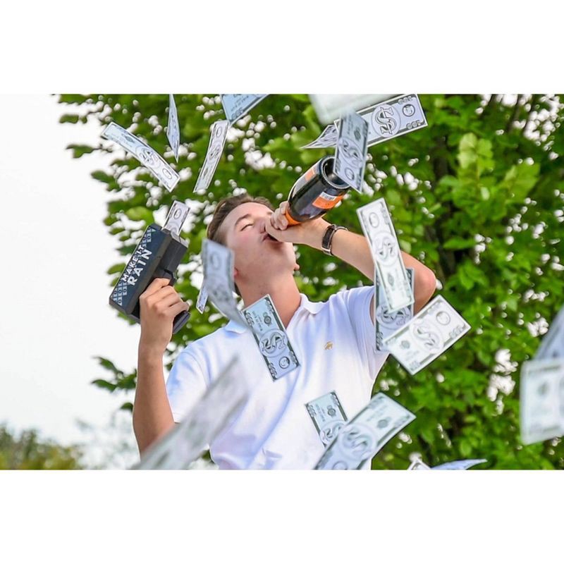 slide 5 of 9, Make It Rain Money Maker: NPW Multicolor Money Gun Shooter Toy, 101 Pieces, Ages 5+, 101 ct
