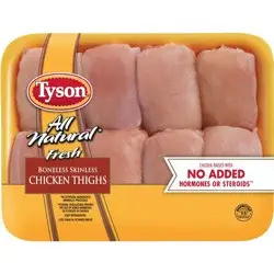Tyson All Natural Boneless & Skinless Antibiotic Free Chicken Thighs - 1.26-2.938 lbs - price per lb