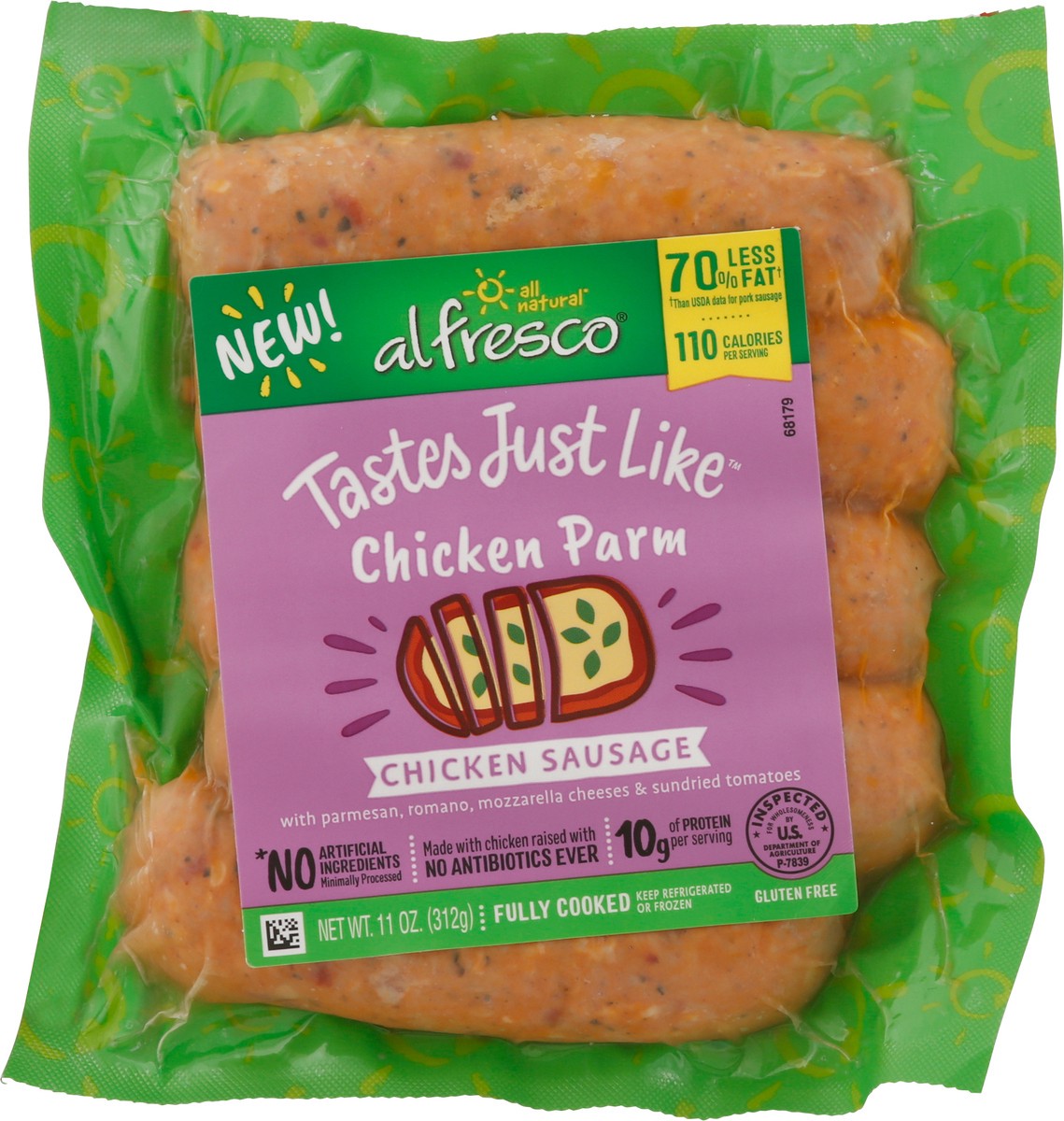 slide 13 of 14, Al Fresco Tastes Just Like Chicken Sausage, Chicken Parm, 11 Ounce, 11 oz