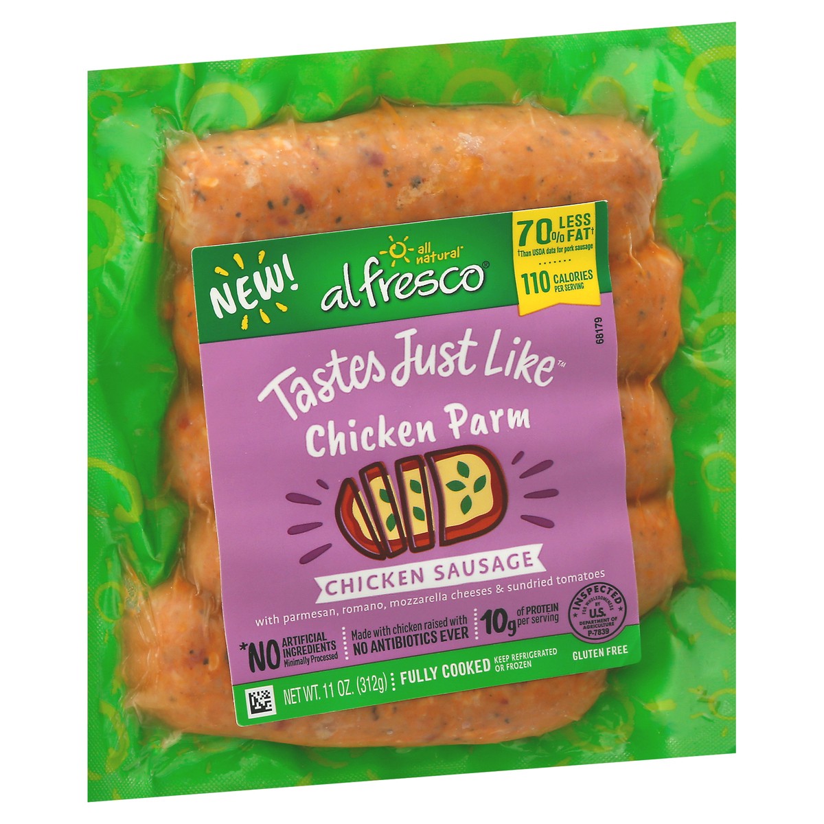 slide 5 of 14, Al Fresco Tastes Just Like Chicken Sausage, Chicken Parm, 11 Ounce, 11 oz