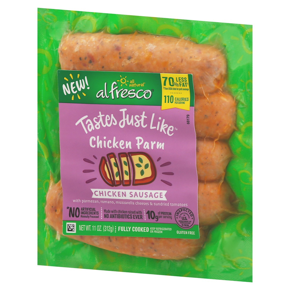 slide 11 of 14, Al Fresco Tastes Just Like Chicken Sausage, Chicken Parm, 11 Ounce, 11 oz