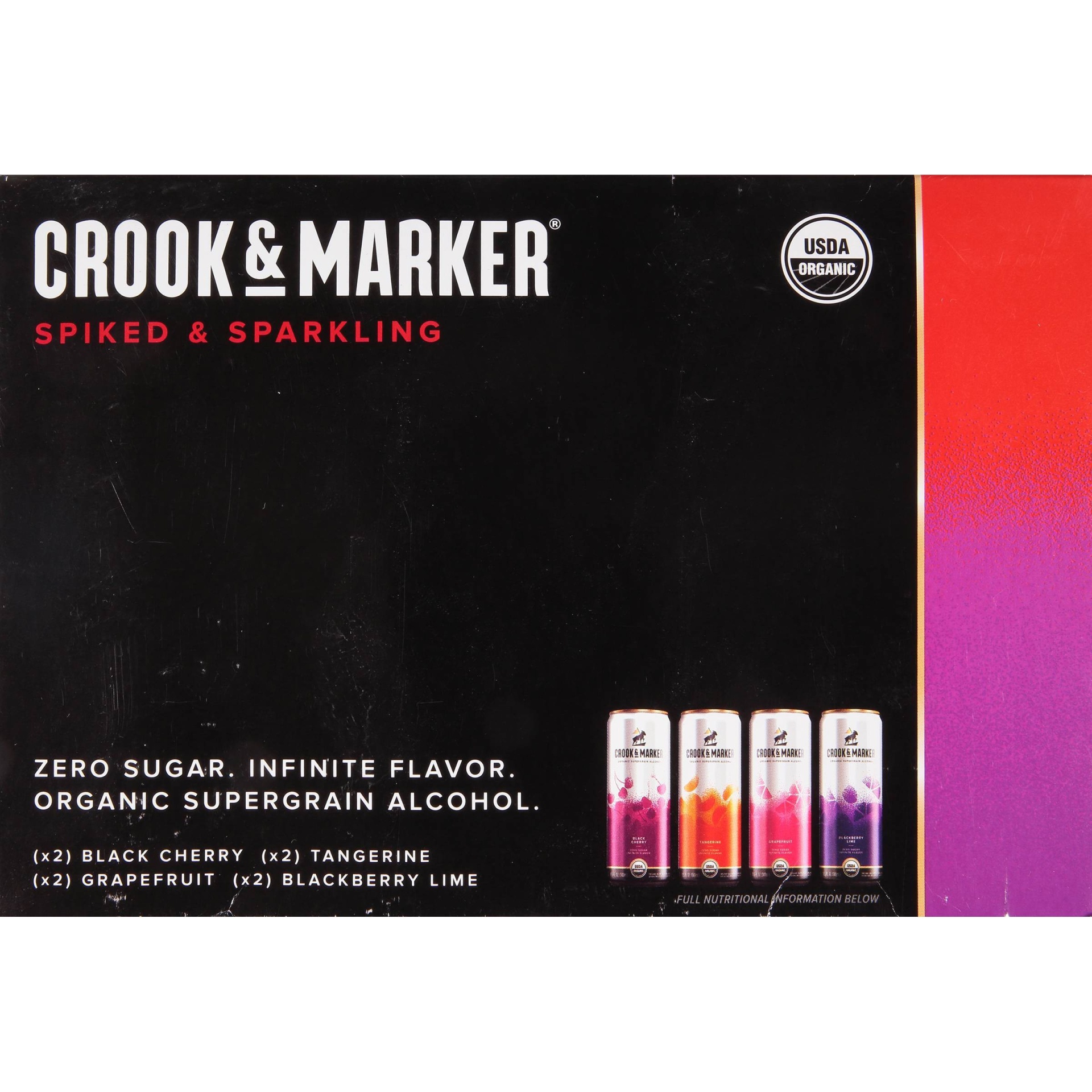 slide 1 of 2, Crook & Marker Spiked & Sparkling Red Variety Pack - 8pk/11.5 fl oz Variety Cans, 8 ct, 11.5 fl oz