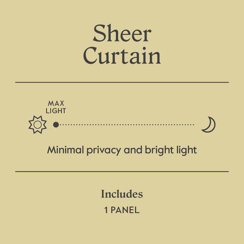 slide 5 of 6, 54"x84" Sheer Contrast Edge Window Curtain Panel White/Light Brown - Threshold™: Modern Woven Recycled Polyester, 1 ct