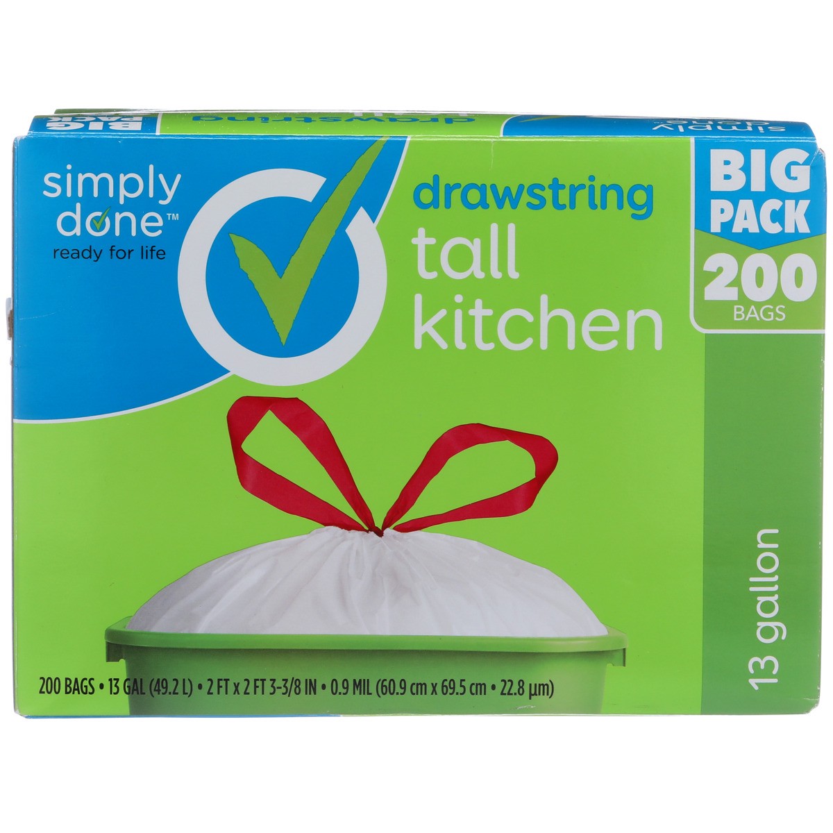 slide 5 of 10, Simply Done Drawstring Tall Kitchen Bags, 13 gal