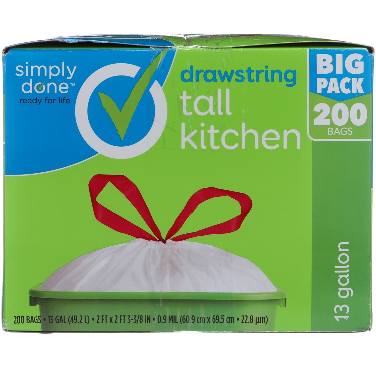 slide 4 of 10, Simply Done Drawstring Tall Kitchen Bags, 13 gal